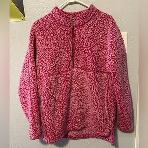 PREOWNED TIME AND TRU PINK SHERPA QUARTER ZIP Med
